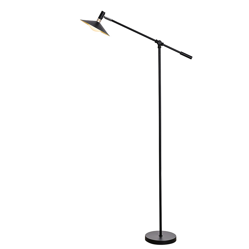 Lampada da terra LED nera regolabile con 3 modalità di luce
