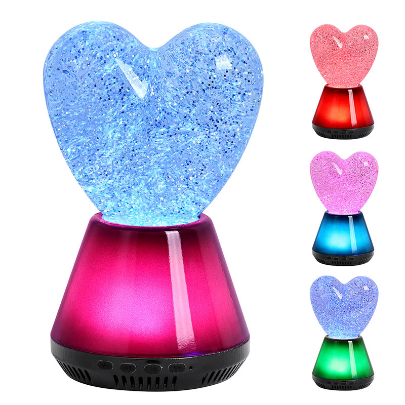 Luce notturna a cuore glitterata a led con controllo Bluetooth