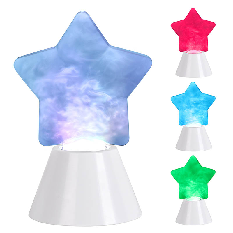 Luce notturna liquida a stella nuvolosa con base di plastica