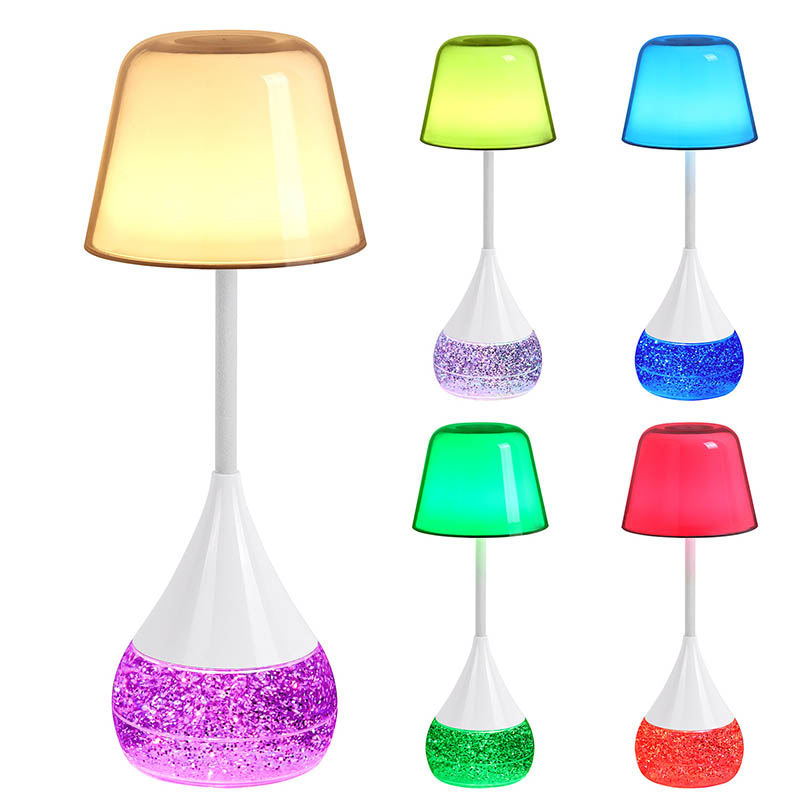 Lampada da scrivania a LED di eleganza e innovazione con base glitter RGB
