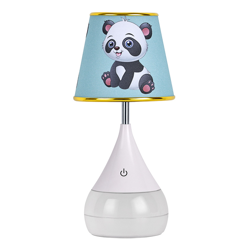 Lampada da scrivania a LED con paralume in tessuto orso