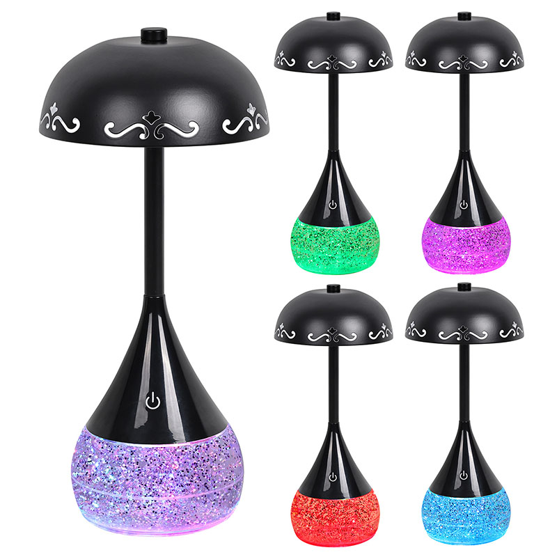 Lampada da scrivania a LED a base liquida con forma di ombrello di fiori