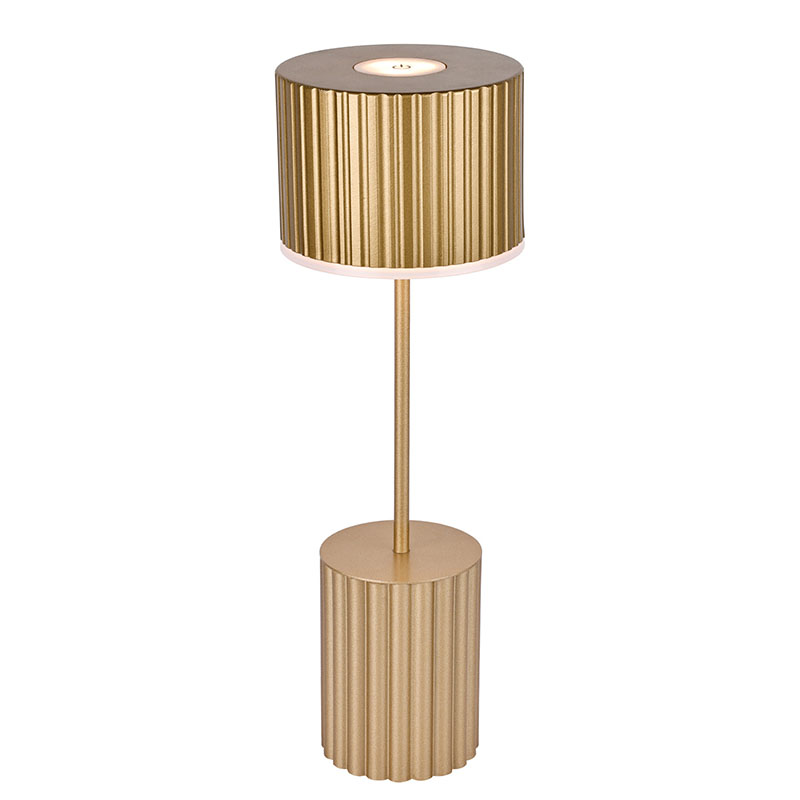 Lampada da tavolo piccola con paralume in metallo e batteria