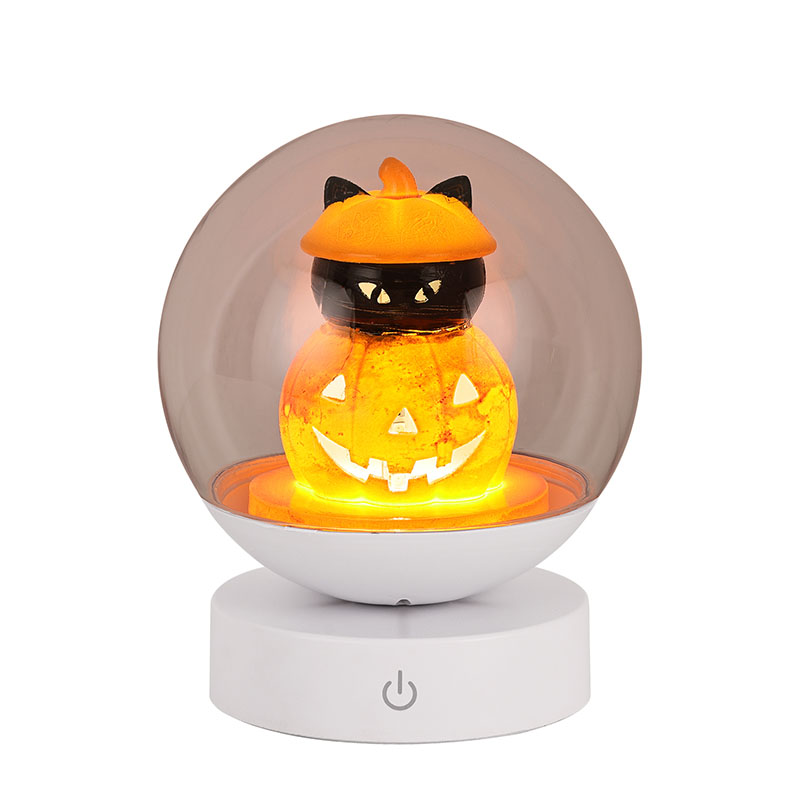 Luce notturna ricaricabile a forma di zucca di Halloween con testa di zucca