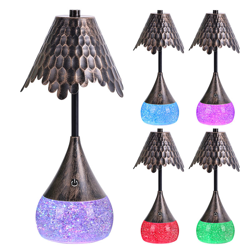 Ritore lampada da scrivania a LED a LED con base glitter RGB