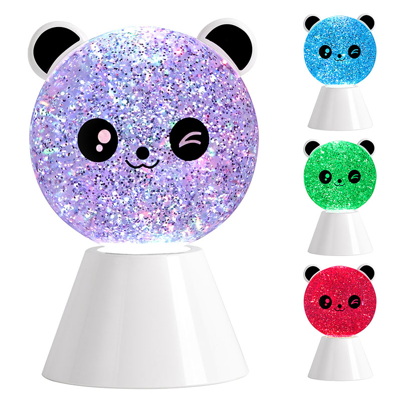 Lampada Notturna Smile Panda con Liquido Glitter RGB