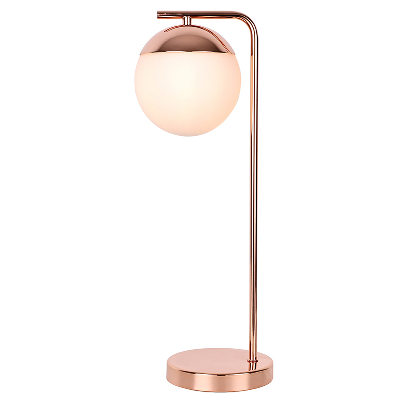 Lampada da tavolo con sfera in vetro