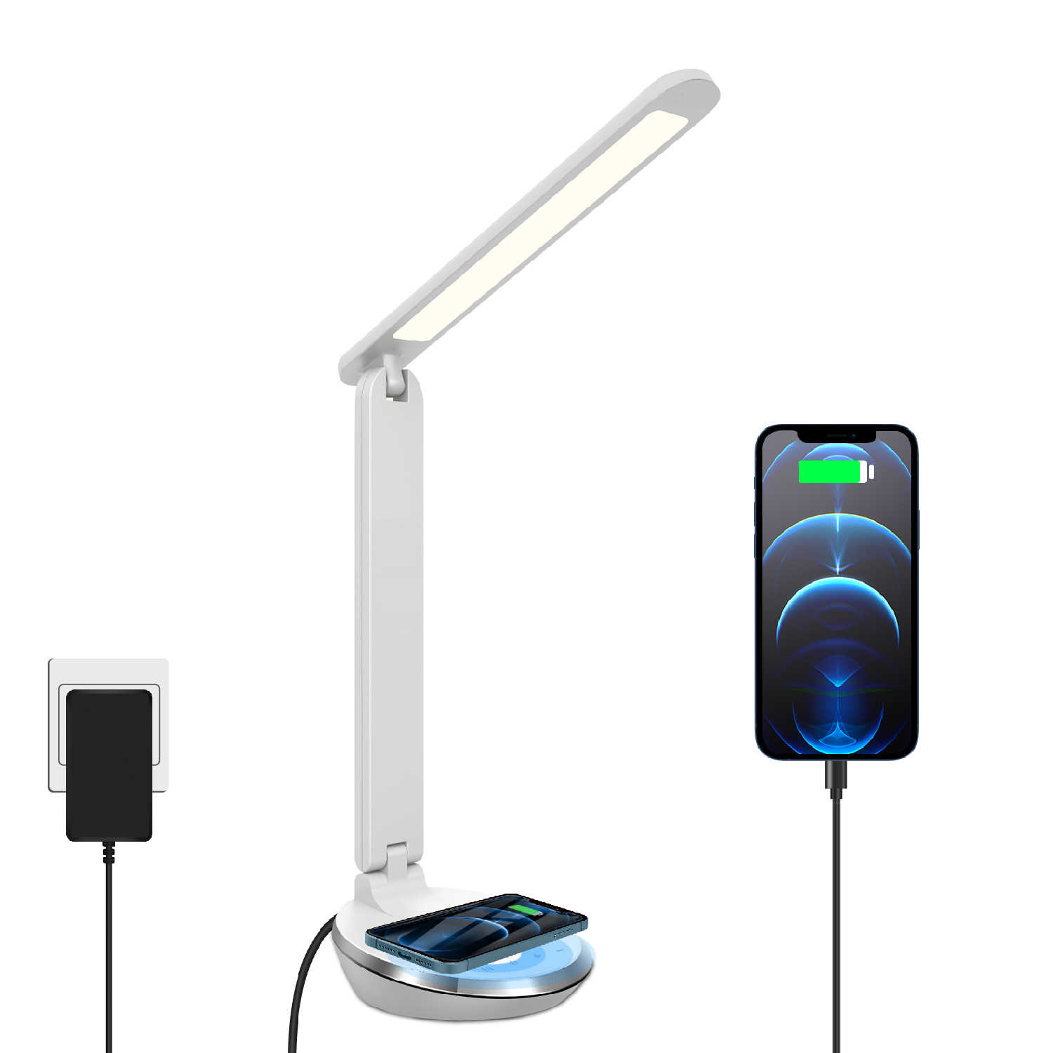 Lampada da scrivania a LED con ricarica wireless