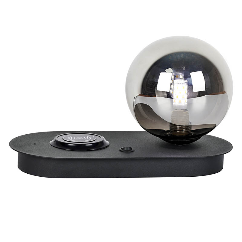 Lampada da tavolo del caricatore wireless con luce a sfera
